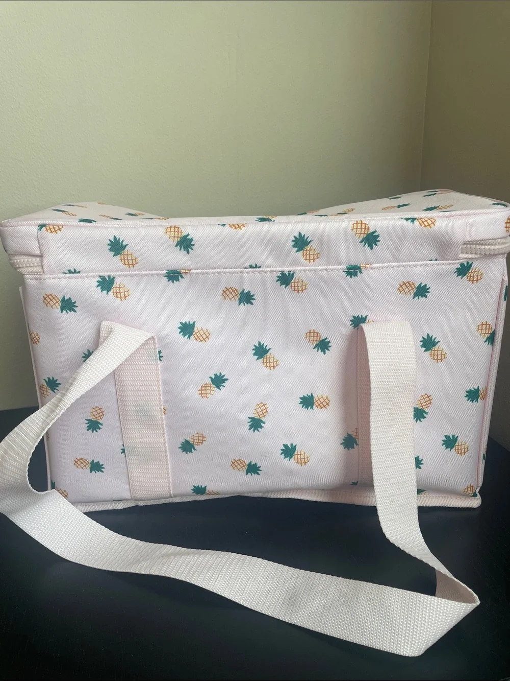 Kate Spade New York Pink Pineapple Motif Insulated Cooler Tote Summer Picnic NWT